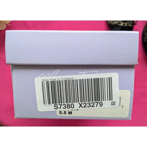 NEW Marc Fisher Jodi Black Leather Ballet Flats Floral Lace Cap Toe Bow Size 5.5 - Picture 12 of 12